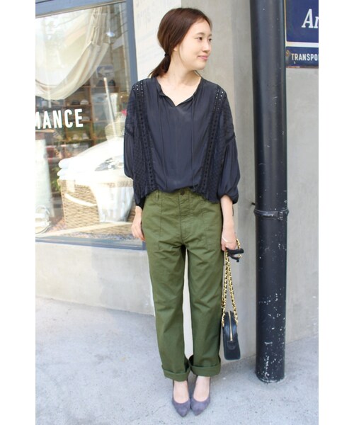 SLOBE IENA（スローブイエナ）の「《予約》ベイカーツイルストレートパンツ◆（パンツ・キャメル/カーキ・36/38/40）」の20枚目の写真