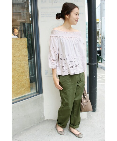 SLOBE IENA（スローブイエナ）の「《予約》ベイカーツイルストレートパンツ◆（パンツ・キャメル/カーキ・36/38/40）」の5枚目の写真