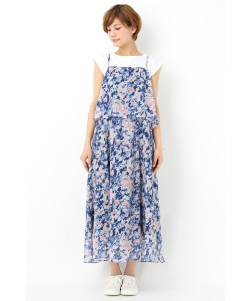 新品 『スローブイエナ』 (F) ぼかしフラワープリントワンピース ノースリーブ SLOBE IENA（スローブイエナ）の「ボカシフラワープリント