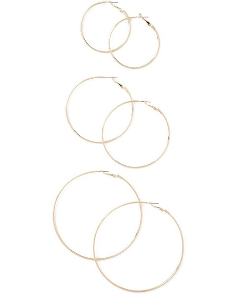FOREVER 21（フォーエバー トゥエンティーワン）の「FOREVER 21 Hoop Earring Set（イヤリング・レディース・Gold/Beige/Silver・ONE SIZE）」の4枚目の写真