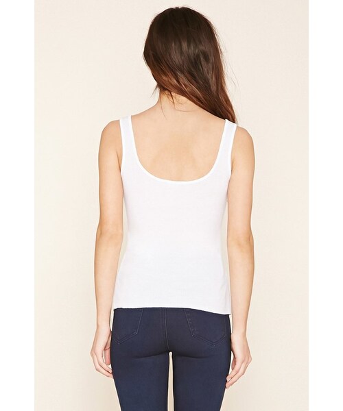 FOREVER 21(フォーエバー トゥエンティーワン)の「FOREVER 21 Ribbed Knit Tank Top(タンクトップ・レディース・Black/Orange/White・S/M/L)」の8枚目の写真
