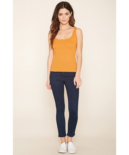FOREVER 21(フォーエバー トゥエンティーワン)の「FOREVER 21 Ribbed Knit Tank Top(タンクトップ・レディース・Black/Orange/White・S/M/L)」の10枚目の写真