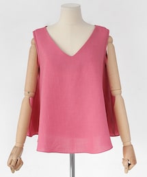 DHOLIC | Vネッククロップドフレアブラウス(シャツ/ブラウス)