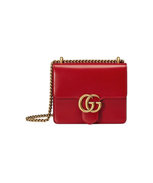 Gucci,Gucci GG Marmont Small Leather Shoulder Bag, Red - WEAR