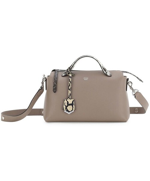 FENDI(フェンディ)の「Fendi By the Way Small Leather & Snakeskin Satchel Bag, Light Gray(ショルダーバッグ・レディース・Gray・One Size)」の3枚目の写真
