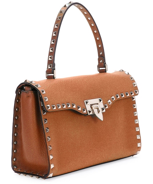 VALENTINO（ヴァレンティノ）の「Valentino Rockstud Small Single-Handle Satchel Bag, Tan（ショルダーバッグ・レディース・Brown・One Size）」の2枚目の写真