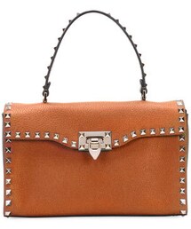 VALENTINO | Valentino Rockstud Small Single-Handle Satchel Bag, Tan(ショルダーバッグ)