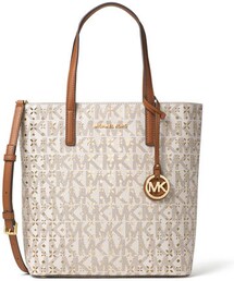 MICHAEL KORS | MICHAEL Michael Kors Hayley Medium Laser-Cut Logo Tote Bag, Vanilla(トートバッグ)