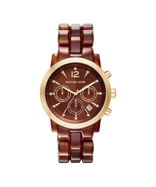 MICHAEL KORS（マイケルコース）の「Michael Kors 41.5mm Audrina Acetate Watch（アナログ腕時計・レディース・Blue/Brown・One Size）」の2枚目の写真