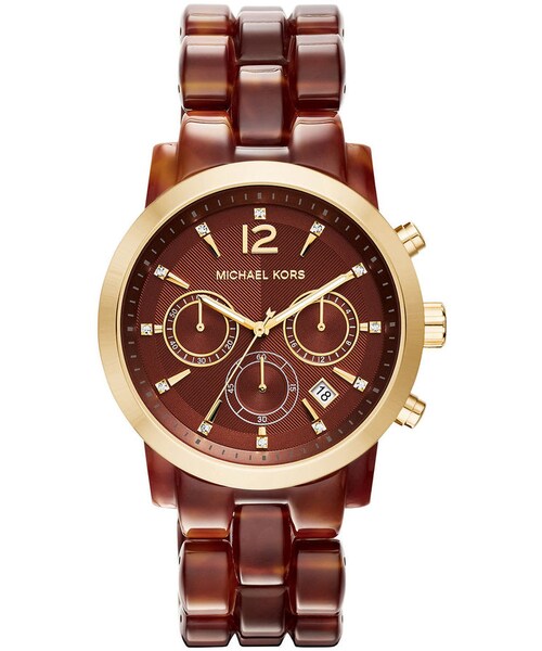 MICHAEL KORS（マイケルコース）の「Michael Kors 41.5mm Audrina Acetate Watch（アナログ腕時計・レディース・Blue/Brown・One Size）」の3枚目の写真
