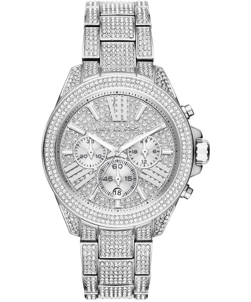 MICHAEL KORS（マイケルコース）の「MICHAEL MICHAEL KORS 41.5mm Wren Pavé Crystal Watch（アナログ腕時計・レディース・Silver・One Size）」の3枚目の写真