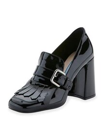 PRADA | Prada Patent Leather Kiltie 85mm Pump, Nero(パンプス)