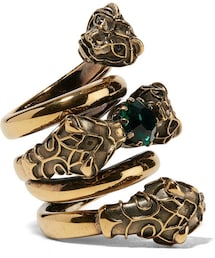 GUCCI | Gucci Gold-Plated Swarovski Crystal Ring(リング)