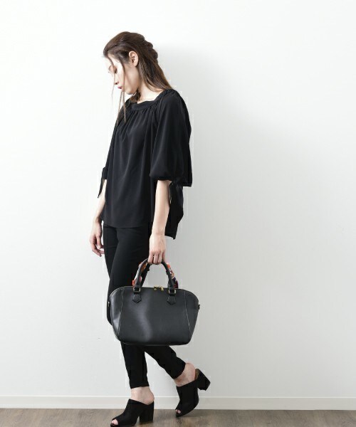 actuel（アクチュエル）の「ジョーゼット袖ボリュームBL（シャツ/ブラウス・レディース・オフホワイト/ブラック/カーキ/キャメル・FREE）」の15枚目の写真