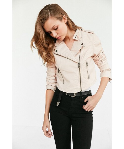 Members Only（メンバーズオンリー）の「Members Only High/Low Moto Jacket（ライダースジャケット・レディース・Gray/Pink・M/L）」の5枚目の写真