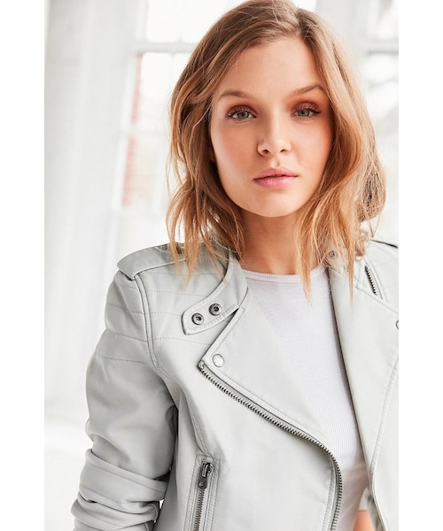 Members Only（メンバーズオンリー）の「Members Only High/Low Moto Jacket（ライダースジャケット・レディース・Gray/Pink・M/L）」の11枚目の写真