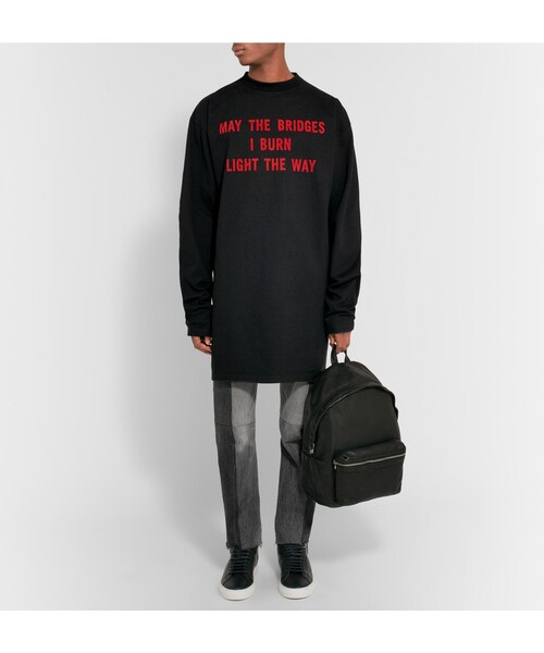 VETEMENTS（ヴェトモン）の「Vetements Oversized Printed Cotton-Jersey T-Shirt（Tシャツ/カットソー・メンズ・Black・XS/S/M/L）」の4枚目の写真