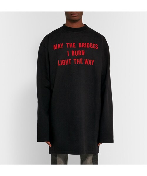 VETEMENTS（ヴェトモン）の「Vetements Oversized Printed Cotton-Jersey T-Shirt（Tシャツ/カットソー・メンズ・Black・XS/S/M/L）」の5枚目の写真