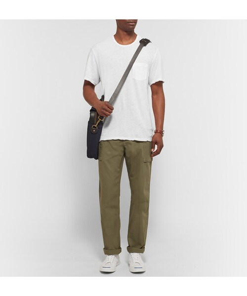 JAMES PERSE(ジェームスパース)の「James Perse Slub Linen and Cotton-Blend Jersey T-Shirt(Tシャツ/カットソー・メンズ・White・2/3/4/5)」の3枚目の写真