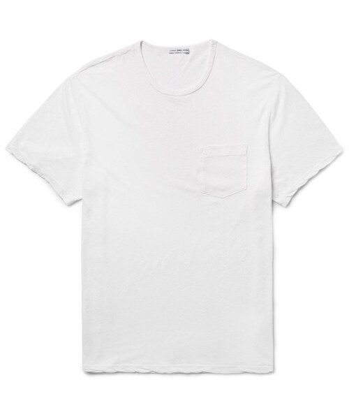 JAMES PERSE(ジェームスパース)の「James Perse Slub Linen and Cotton-Blend Jersey T-Shirt(Tシャツ/カットソー・メンズ・White・2/3/4/5)」の1枚目の写真
