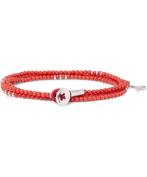 ISAIA（イザイア）の「Isaia Saracino Red Coral and Silver Bead Wrap