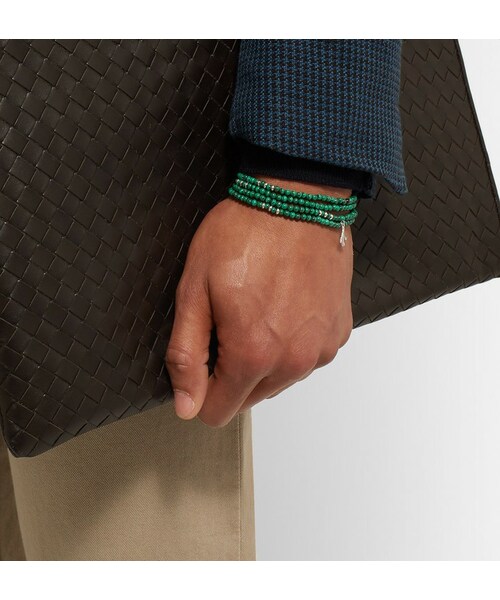 イザイア　IZAIA ブレスレット ISAIA（イザイア）の「Isaia Saracino Malachite and Silver Bead Wrap