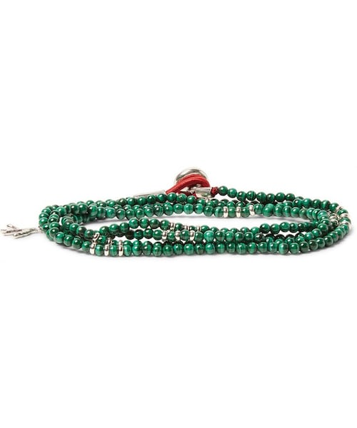 イザイア　IZAIA ブレスレット ISAIA（イザイア）の「Isaia Saracino Malachite and Silver Bead Wrap