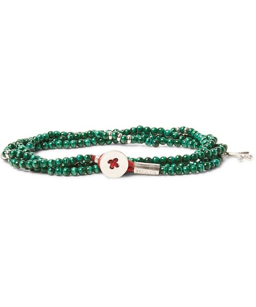 イザイア　IZAIA ブレスレット ISAIA（イザイア）の「Isaia Saracino Malachite and Silver Bead Wrap
