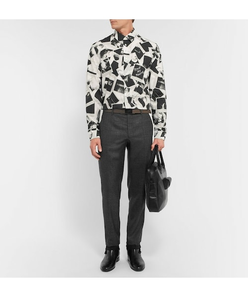 Maison Margiela(メゾンマルジェラ)の「Maison Margiela Leather-Trimmed Coated Canvas Briefcase(ビジネスバッグ・メンズ・Black・One size)」の2枚目の写真