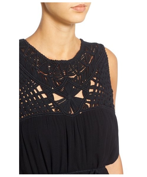 ROXY（ロキシー）の「Roxy 'Shining Sea' Macramé Maxi Dress（ワンピース・レディース・Black・Regular Medium/Regular Small/Regular X-Small）」の2枚目の写真