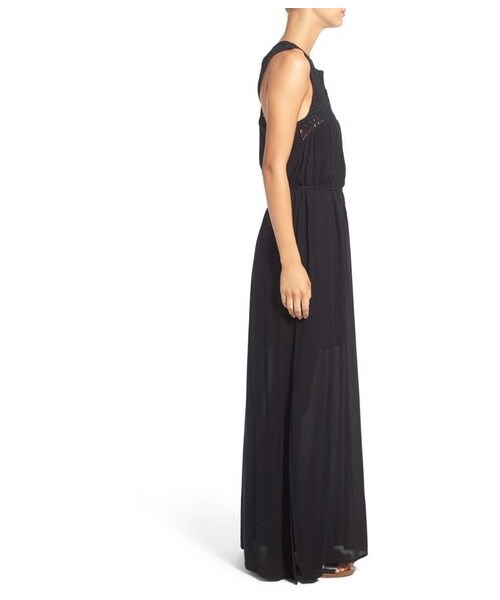 ROXY（ロキシー）の「Roxy 'Shining Sea' Macramé Maxi Dress（ワンピース・レディース・Black・Regular Medium/Regular Small/Regular X-Small）」の3枚目の写真