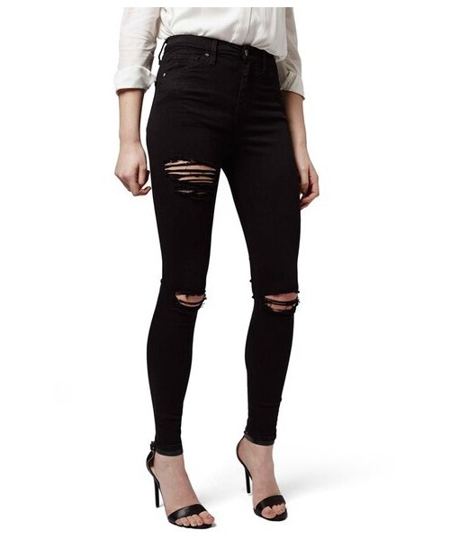 TOPSHOP(トップショップ)の「Topshop Destroyed High Rise Ankle Skinny Jeans(デニムパンツ・レディース・Black・Regular 25 x 30/Regular 25 x 34/Regular 26 x 30/Regular 26 x 34/Regular 28 x 30/Regular 28 x 34/Regular 30 x 30/Regular 30 x 34/Regular 32 x 34/Regular 34 x 34)」の1枚目の写真