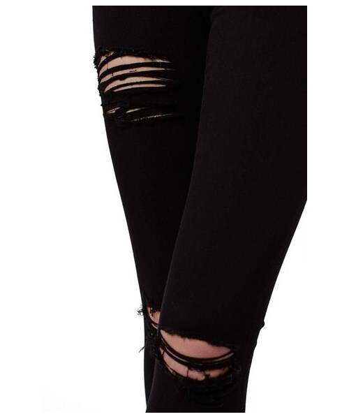 TOPSHOP(トップショップ)の「Topshop Destroyed High Rise Ankle Skinny Jeans(デニムパンツ・レディース・Black・Regular 25 x 30/Regular 25 x 34/Regular 26 x 30/Regular 26 x 34/Regular 28 x 30/Regular 28 x 34/Regular 30 x 30/Regular 30 x 34/Regular 32 x 34/Regular 34 x 34)」の3枚目の写真