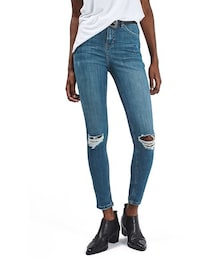 TOPSHOP | Topshop 'Jamie' Ripped Ankle Skinny Jeans(デニムパンツ)