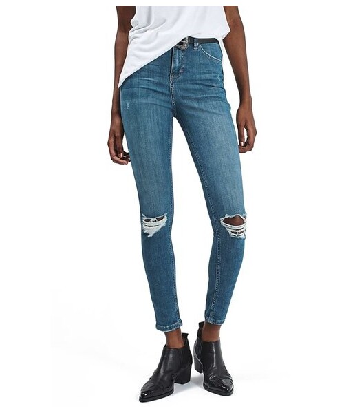 TOPSHOP(トップショップ)の「Topshop 'Jamie' Ripped Ankle Skinny Jeans(デニムパンツ・レディース・Blue・Regular 25 x 30/Regular 26 x 30/Regular 28 x 30/Regular 30 x 30/Regular 34 x 30)」の1枚目の写真
