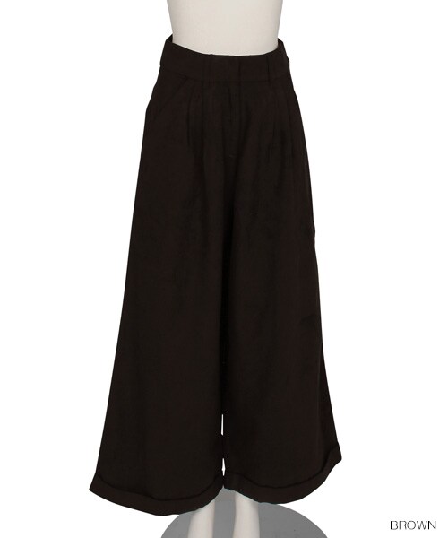 RANDA（ランダ）の「WEB先行販売【2016AW新作】ワイドスエードロングパンツ（パンツ・レディース・キャメル/ブラック/ブラウン・0/1/2）」の3枚目の写真