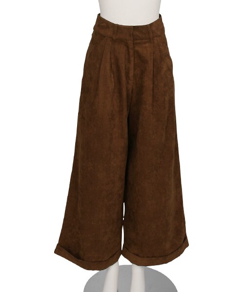 RANDA（ランダ）の「WEB先行販売【2016AW新作】ワイドスエードロングパンツ（パンツ・レディース・キャメル/ブラック/ブラウン・0/1/2）」の6枚目の写真