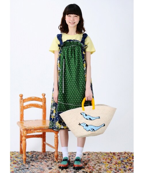 Ne-net(ネネット)の「フチアとアザラシかごBAG / バッグ(バッグ・レディース・yellow/light blue・-)」の11枚目の写真