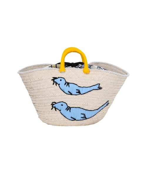Ne-net(ネネット)の「フチアとアザラシかごBAG / バッグ(バッグ・レディース・yellow/light blue・-)」の1枚目の写真