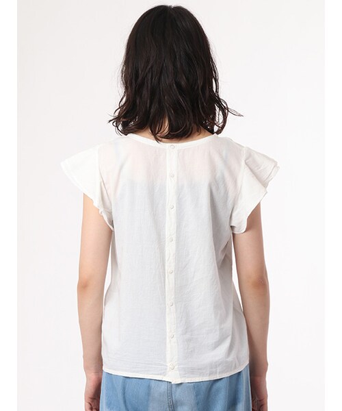 w closet（ダブルクローゼット）の「袖フリル刺繍ブラウス（トップス・レディース・オフホワイト/イエロー/カーキ/ネイビー・FREE）」の7枚目の写真