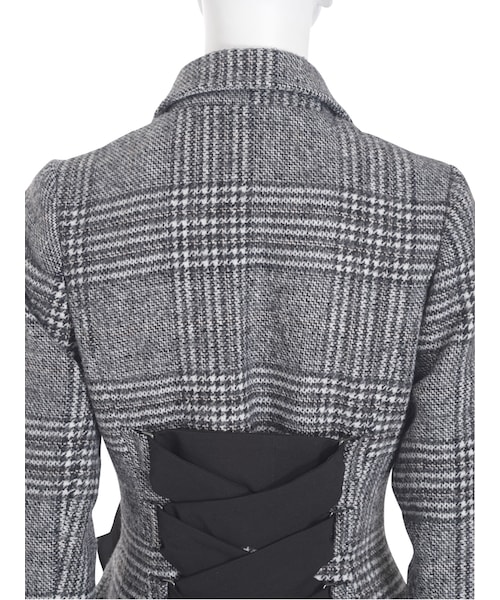 EATME(イートミー)の「フリルダブルワンピースコート(ジャケット/アウター・レディース・ブラック/ミックス)」の7枚目の写真