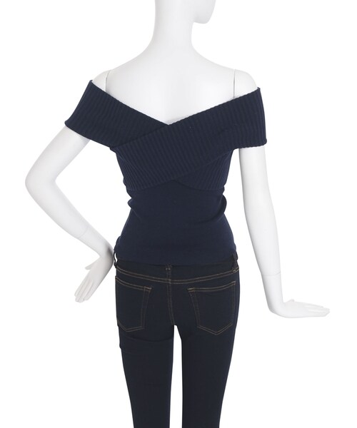 EMODA（エモダ）の「RIBデコルテトップ（トップス・レディース・ホワイト/ブラック/ネイビー/ベージュ・F）」の10枚目の写真