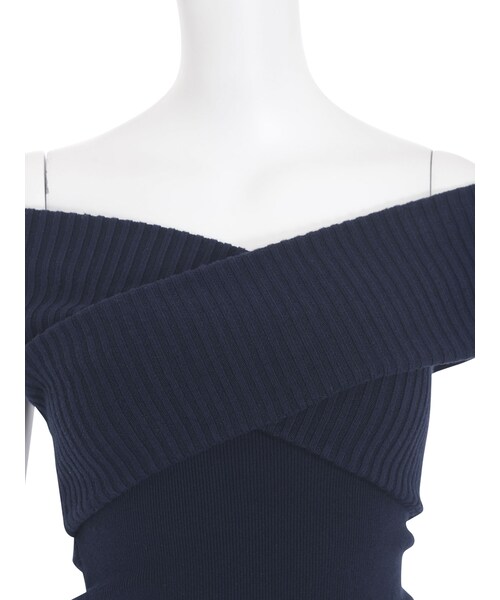 EMODA（エモダ）の「RIBデコルテトップ（トップス・レディース・ホワイト/ブラック/ネイビー/ベージュ・F）」の11枚目の写真