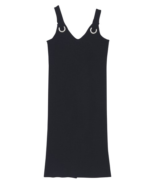 EMODA(エモダ)の「EYELET STRAPニットワンピース(ワンピース/ドレス・レディース・グレー/ブラック/ネイビー・F)」の1枚目の写真
