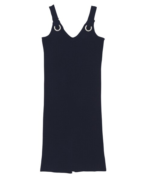 EMODA(エモダ)の「EYELET STRAPニットワンピース(ワンピース/ドレス・レディース・グレー/ブラック/ネイビー・F)」の3枚目の写真