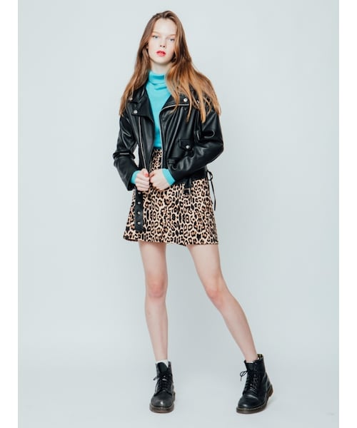 jouetie(ジュエティ)の「レースアップライダース(ジャケット/アウター・レディース・ブラック/ベビーピンク/アイスブルー)」の5枚目の写真