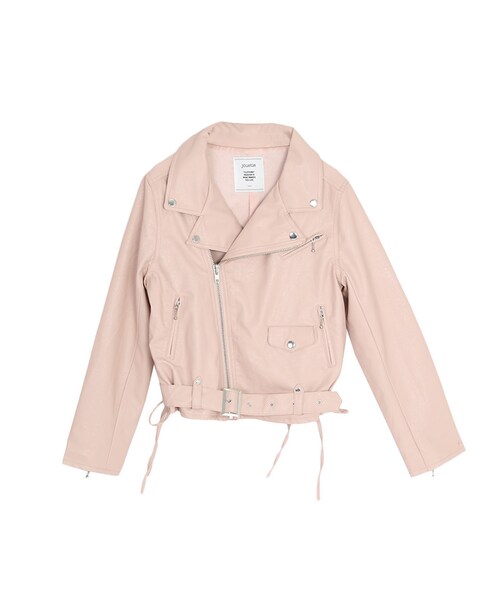 jouetie(ジュエティ)の「レースアップライダース(ジャケット/アウター・レディース・ブラック/ベビーピンク/アイスブルー)」の3枚目の写真