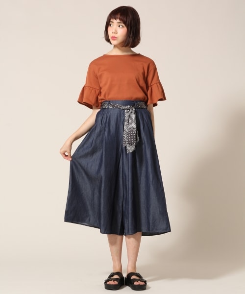 LOWRYS FARM（ローリーズファーム）の「カリフォルニアソデフリルプルオーバー（トップス・オフ/ブラック/ボーダー/グレー/テラコッタ/カーキ・M/L）」の7枚目の写真