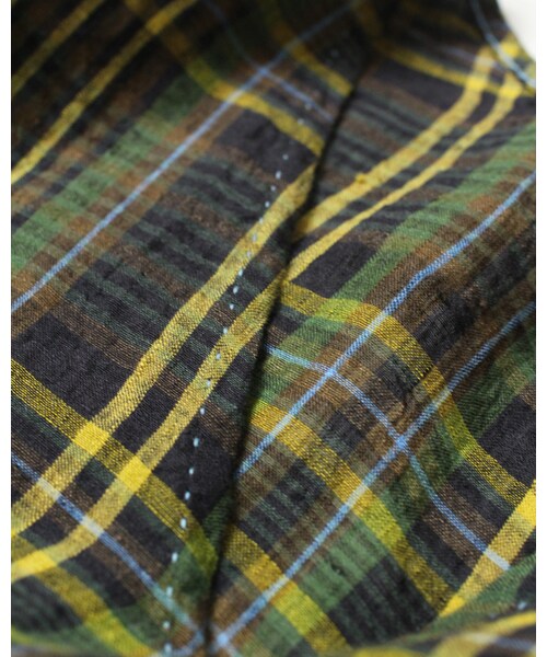 45R（フォーティファイブアール）の「リネンダークマドラスブラウス（トップス・レディース・グリーンチェック/ネイビィチェック・0-フリー）」の14枚目の写真