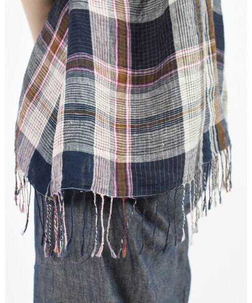 45R（フォーティファイブアール）の「リネンダークマドラスブラウス（トップス・レディース・グリーンチェック/ネイビィチェック・0-フリー）」の17枚目の写真